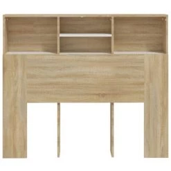 VidaXL Armoire De Tête De Lit Blanc Et Chêne Sonoma 120x19x103,5 Cm - Beige 8 VidaXL Armoire De Tête De Lit Blanc Et Chêne Sonoma 120x19x103,5 Cm - Beige -Buffet et enfilade Soldes 64876615 4