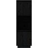 VidaXL Buffet Noir 38x35x117 Cm Bois Massif De Pin - Noir