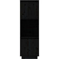 VidaXL Buffet Noir 38x35x117 Cm Bois Massif De Pin - Noir