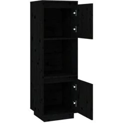 VidaXL Buffet Noir 38x35x117 Cm Bois Massif De Pin - Noir 8 VidaXL Buffet Noir 38x35x117 Cm Bois Massif De Pin - Noir -Buffet et enfilade Soldes 64876617 4