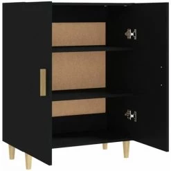 VidaXL Buffet Noir 70x34x90 Cm Bois D'ingénierie - Noir -Buffet et enfilade Soldes 64876639 4