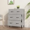 VidaXL Buffet Gris Béton 69,5x34x90 Cm Bois D'ingénierie - Gris