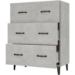 VidaXL Buffet Gris Béton 69,5x34x90 Cm Bois D'ingénierie - Gris 9 VidaXL Buffet Gris Béton 69,5x34x90 Cm Bois D'ingénierie - Gris -Buffet et enfilade Soldes 64876647 5