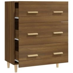 VidaXL Buffet Chêne Marron 70x34x90 Cm Bois D'ingénierie - Brun -Buffet et enfilade Soldes 64876678 5