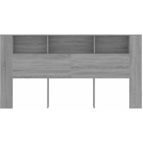 VidaXL Armoire De Tête De Lit Sonoma Gris 200x18,5x104,5 Cm - Gris 1 VidaXL Armoire De Tête De Lit Sonoma Gris 200x18,5x104,5 Cm - Gris