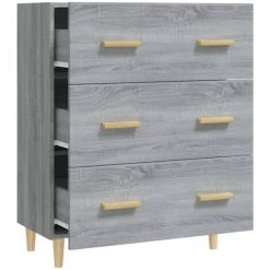 VidaXL Buffet Sonoma Gris 70x34x90 Cm Bois D'ingénierie - Gris -Buffet et enfilade Soldes 64876683 4