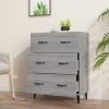VidaXL Buffet Sonoma Gris 69,5x34x90 Cm Bois D'ingénierie - Gris