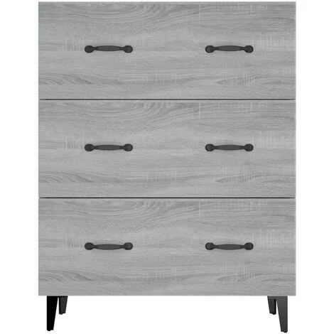 VidaXL Buffet Sonoma Gris 69,5x34x90 Cm Bois D'ingénierie - Gris 4 VidaXL Buffet Sonoma Gris 69,5x34x90 Cm Bois D'ingénierie - Gris – Image 4