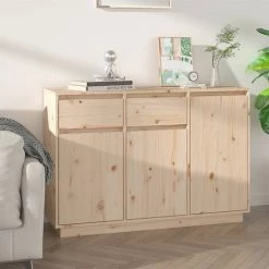 VidaXL Buffet 110x34x75 Cm Bois Massif De Pin - Brun 6 VidaXL Buffet 110x34x75 Cm Bois Massif De Pin - Brun -Buffet et enfilade Soldes 64876692 2