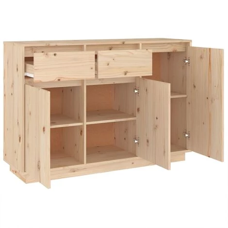 VidaXL Buffet 110x34x75 Cm Bois Massif De Pin - Brun 4 VidaXL Buffet 110x34x75 Cm Bois Massif De Pin - Brun – Image 4
