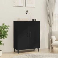 VidaXL Buffet Noir 70x34x90 Cm Bois D'ingénierie - Noir -Buffet et enfilade Soldes 64876716 2