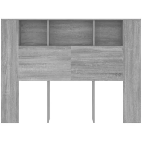 VidaXL Armoire De Tête De Lit Sonoma Gris 140x18,5x104,5 Cm - Gris 1 VidaXL Armoire De Tête De Lit Sonoma Gris 140x18,5x104,5 Cm - Gris