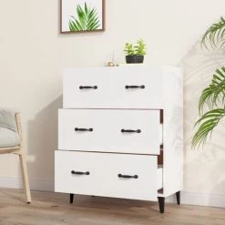 VidaXL Buffet Blanc 69,5x34x90 Cm Bois D'ingénierie - Blanc