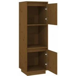 VidaXL Buffet Marron Miel 38x35x117 Cm Bois Massif De Pin - Brun -Buffet et enfilade Soldes 64877306 5