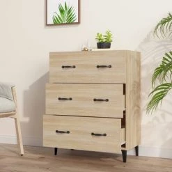 VidaXL Buffet Chêne Sonoma 69,5x34x90 Cm Bois D'ingénierie - Brun