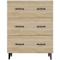 VidaXL Buffet Chêne Sonoma 69,5x34x90 Cm Bois D'ingénierie - Brun -Buffet et enfilade Soldes 64883235 4