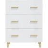 VidaXL Buffet Blanc Brillant 70x34x90 Cm Bois D'ingénierie - Blanc