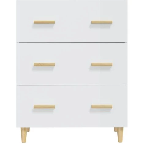 VidaXL Buffet Blanc Brillant 70x34x90 Cm Bois D'ingénierie - Blanc 1 VidaXL Buffet Blanc Brillant 70x34x90 Cm Bois D'ingénierie - Blanc