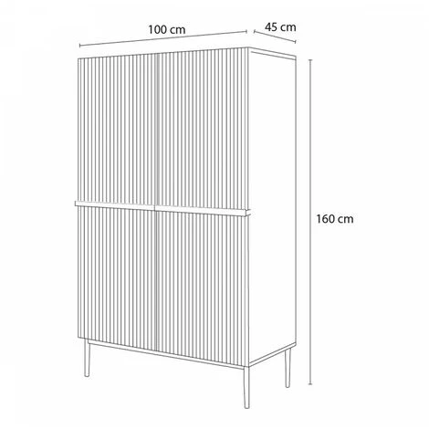 Buffets BOBOCHIC - Buffet Haut 2 Portes 100 Cm KASHA Pieds Noir Rose - Rose 4 Buffets BOBOCHIC - Buffet Haut 2 Portes 100 Cm KASHA Pieds Noir Rose - Rose – Image 4