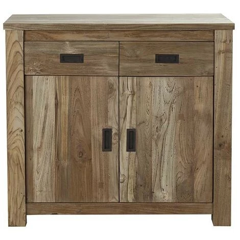 BOIS DESSUS BOIS DESSOUS Buffet En Bois De Teck Recyclé 2 Tiroirs 2 Portes - Naturel 2 BOIS DESSUS BOIS DESSOUS Buffet En Bois De Teck Recyclé 2 Tiroirs 2 Portes - Naturel – Image 2