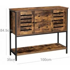 HELLOSHOP26 Meuble De Rangement Buffet Avec 2 Tiroirs 2 Placards étagère Pour Salle à Manger Salon Cuisine 100 Cm Style Industriel Marron Rustique Et Noir - Marron 3 HELLOSHOP26 Meuble De Rangement Buffet Avec 2 Tiroirs 2 Placards étagère Pour Salle à Manger Salon Cuisine 100 Cm Style Industriel Marron Rustique Et Noir - Marron -Buffet et enfilade Soldes 65117279 2