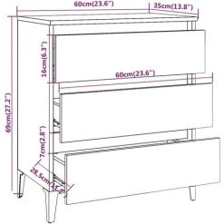 VidaXL Buffet Sonoma Gris 60x35x69 Cm Bois D'ingénierie - Gris 7 VidaXL Buffet Sonoma Gris 60x35x69 Cm Bois D'ingénierie - Gris -Buffet et enfilade Soldes 65388754 3