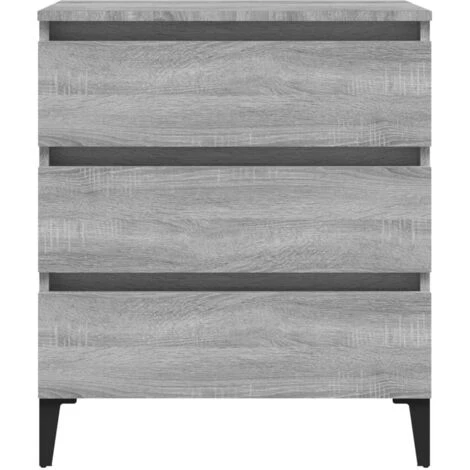 VidaXL Buffet Sonoma Gris 60x35x69 Cm Bois D'ingénierie - Gris 5 VidaXL Buffet Sonoma Gris 60x35x69 Cm Bois D'ingénierie - Gris – Image 5