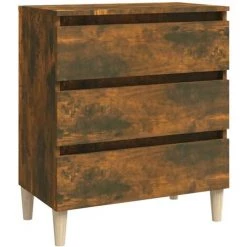 VidaXL Buffet Chêne Fumé 60x35x69 Cm Bois D'ingénierie - Brun