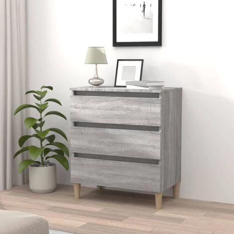 VidaXL Buffet Sonoma Gris 60x35x69 Cm Bois D'ingénierie - Gris 2 VidaXL Buffet Sonoma Gris 60x35x69 Cm Bois D'ingénierie - Gris – Image 2
