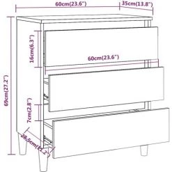 VidaXL Buffet Sonoma Gris 60x35x69 Cm Bois D'ingénierie - Gris 7 VidaXL Buffet Sonoma Gris 60x35x69 Cm Bois D'ingénierie - Gris -Buffet et enfilade Soldes 65389361 3