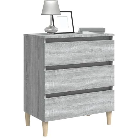 VidaXL Buffet Sonoma Gris 60x35x69 Cm Bois D'ingénierie - Gris 4 VidaXL Buffet Sonoma Gris 60x35x69 Cm Bois D'ingénierie - Gris – Image 4