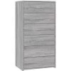 VidaXL Buffet Avec 6 Tiroirs Sonoma Gris 50x34x96 Cm Bois D'ingénierie - Gris