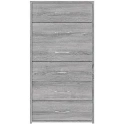 VidaXL Buffet Avec 6 Tiroirs Sonoma Gris 50x34x96 Cm Bois D'ingénierie - Gris 9 VidaXL Buffet Avec 6 Tiroirs Sonoma Gris 50x34x96 Cm Bois D'ingénierie - Gris -Buffet et enfilade Soldes 65532515 5