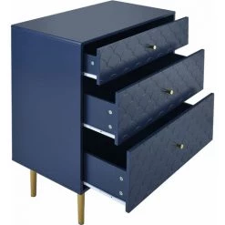 MODERNLUXE Buffet 3 Tiroirs Meuble De Ragement Façade En écailles De Poisson Pour Salle à Manger, Chambre, 75 X 40 X 89 Cm -Buffet et enfilade Soldes 65647162 4