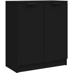 VidaXL Buffets 3 Pièces Noir Bois D'ingénierie - Noir -Buffet et enfilade Soldes 65848872 4
