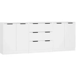 VidaXL Buffets 3 Pièces Blanc Bois D'ingénierie - Blanc