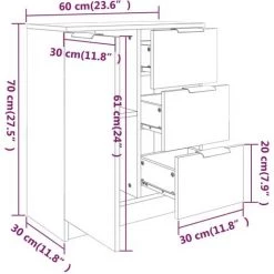 Buffet 60x30x70 Cm Bois D'Ingénierie Blanc VidaXL -Buffet et enfilade Soldes 65849029 3