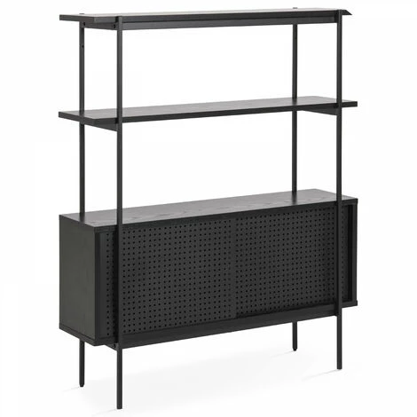 OVIALA Buffet Style Industriel Noir - Noir 1 OVIALA Buffet Style Industriel Noir - Noir