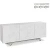 SARMOG Buffet Design Moderne 170x40cm 3 Portes Salon Cuisine Anton | Couleur: Blanc