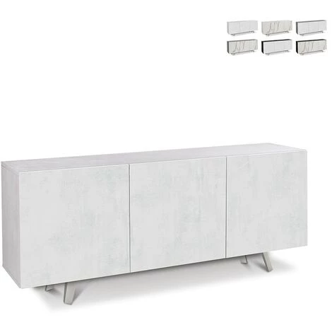 SARMOG Buffet Design Moderne 170x40cm 3 Portes Salon Cuisine Anton | Couleur: Blanc 1 SARMOG Buffet Design Moderne 170x40cm 3 Portes Salon Cuisine Anton | Couleur: Blanc