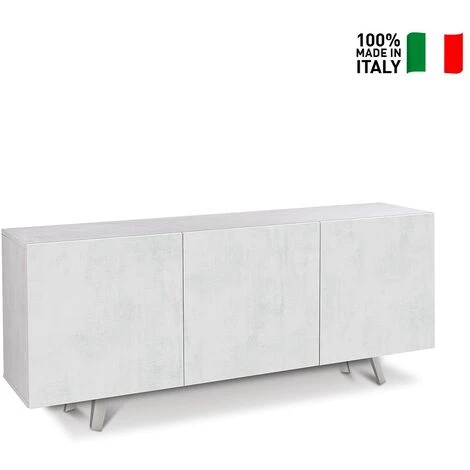 SARMOG Buffet Design Moderne 170x40cm 3 Portes Salon Cuisine Anton | Couleur: Blanc 2 SARMOG Buffet Design Moderne 170x40cm 3 Portes Salon Cuisine Anton | Couleur: Blanc – Image 2