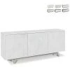 SARMOG Buffet Design Moderne 3 Portes Salon Cuisine Sterling | Couleur: Blanc