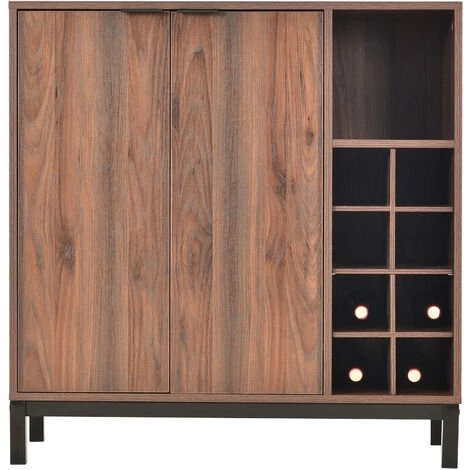 FVO Armoire à Vin Modern Wood Kitchen Buffet Sideboard, 86 Cm, Noyer Foncé, Armoire De Cuisine Avec étagères Et Portes, Buffet Pour Cuisine Salle à Manger Salon 1 FVO Armoire à Vin Modern Wood Kitchen Buffet Sideboard, 86 Cm, Noyer Foncé, Armoire De Cuisine Avec étagères Et Portes, Buffet Pour Cuisine Salle à Manger Salon