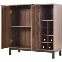 FVO Armoire à Vin Modern Wood Kitchen Buffet Sideboard, 86 Cm, Noyer Foncé, Armoire De Cuisine Avec étagères Et Portes, Buffet Pour Cuisine Salle à Manger Salon 6 FVO Armoire à Vin Modern Wood Kitchen Buffet Sideboard, 86 Cm, Noyer Foncé, Armoire De Cuisine Avec étagères Et Portes, Buffet Pour Cuisine Salle à Manger Salon -Buffet et enfilade Soldes 65884478 2