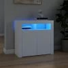 LIFCAUSAL Buffet Avec Lumières LED Blanc 80x35x75 Cm