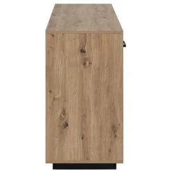 VENTE-UNIQUE.COM Buffet 3 Portes Et 3 Tiroirs En MDF - Naturel Et Noir - NALAMANE - Naturel Clair -Buffet et enfilade Soldes 65900762 5