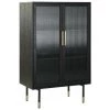 BRICOMARTEAU Buffet DKD Home Decor Verre Noir MDF (70 X 38 X 110 Cm)