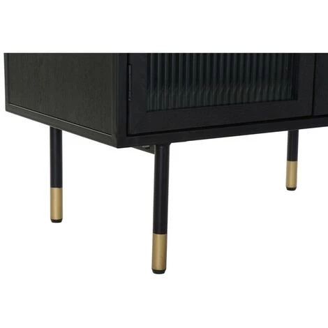 BRICOMARTEAU Buffet DKD Home Decor Verre Noir MDF (70 X 38 X 110 Cm) 3 BRICOMARTEAU Buffet DKD Home Decor Verre Noir MDF (70 X 38 X 110 Cm) – Image 3