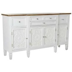 BRICOMARTEAU Buffet DKD Home Decor Blanc Sapin Naturel MDF