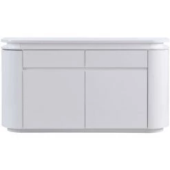 VENTE-UNIQUE.COM Buffet 4 Portes Et 2 Tiroirs Avec LEDs - MDF - Blanc Laqué - VANDANA - Blanc 9 VENTE-UNIQUE.COM Buffet 4 Portes Et 2 Tiroirs Avec LEDs - MDF - Blanc Laqué - VANDANA - Blanc -Buffet et enfilade Soldes 65946900 5